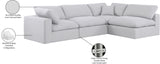 Comfy White Linen Textured Fabric Modular Sectional 187White-Sec4B Meridian Furniture