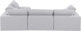 Comfy White Linen Textured Fabric Modular Sectional 187White-Sec4B Meridian Furniture