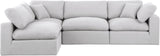 Comfy White Linen Textured Fabric Modular Sectional 187White-Sec4B Meridian Furniture