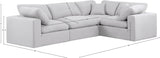 Comfy White Linen Textured Fabric Modular Sectional 187White-Sec4C Meridian Furniture