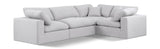 Comfy White Linen Textured Fabric Modular Sectional 187White-Sec4C Meridian Furniture