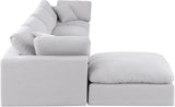 Comfy White Linen Textured Fabric Modular Sectional 187White-Sec5A Meridian Furniture