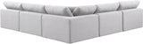 Comfy White Linen Textured Fabric Modular Sectional 187White-Sec5B Meridian Furniture