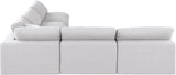 Comfy White Linen Textured Fabric Modular Sectional 187White-Sec5B Meridian Furniture