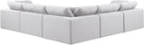 Comfy White Linen Textured Fabric Modular Sectional 187White-Sec5C Meridian Furniture