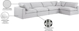 Comfy White Linen Textured Fabric Modular Sectional 187White-Sec5D Meridian Furniture