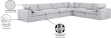 Comfy White Linen Textured Fabric Modular Sectional 187White-Sec6A Meridian Furniture