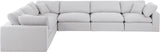 Comfy White Linen Textured Fabric Modular Sectional 187White-Sec6A Meridian Furniture