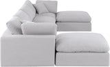 Comfy White Linen Textured Fabric Modular Sectional 187White-Sec6B Meridian Furniture