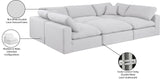 Comfy White Linen Textured Fabric Modular Sectional 187White-Sec6C Meridian Furniture