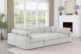 Comfy White Linen Textured Fabric Modular Sectional 187White-Sec6C Meridian Furniture