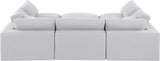 Comfy White Linen Textured Fabric Modular Sectional 187White-Sec6C Meridian Furniture