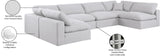 Comfy White Linen Textured Fabric Modular Sectional 187White-Sec6D Meridian Furniture