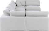 Comfy White Linen Textured Fabric Modular Sectional 187White-Sec6D Meridian Furniture