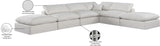 Comfy White Linen Textured Fabric Modular Sectional 187White-Sec6E Meridian Furniture