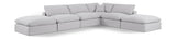 Comfy White Linen Textured Fabric Modular Sectional 187White-Sec6E Meridian Furniture