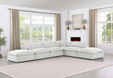 Comfy White Linen Textured Fabric Modular Sectional 187White-Sec6E Meridian Furniture