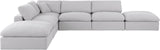 Comfy White Linen Textured Fabric Modular Sectional 187White-Sec6E Meridian Furniture