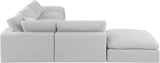 Comfy White Linen Textured Fabric Modular Sectional 187White-Sec6E Meridian Furniture