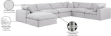 Comfy White Linen Textured Fabric Modular Sectional 187White-Sec7A Meridian Furniture