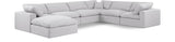 Comfy White Linen Textured Fabric Modular Sectional 187White-Sec7A Meridian Furniture