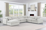 Comfy White Linen Textured Fabric Modular Sectional 187White-Sec7A Meridian Furniture