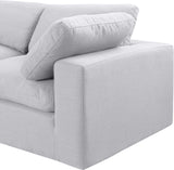 Comfy White Linen Textured Fabric Modular Sectional 187White-Sec7A Meridian Furniture