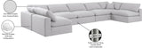 Comfy White Linen Textured Fabric Modular Sectional 187White-Sec7B Meridian Furniture