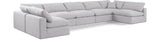 Comfy White Linen Textured Fabric Modular Sectional 187White-Sec7B Meridian Furniture