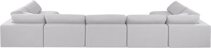 Comfy White Linen Textured Fabric Modular Sectional 187White-Sec7B Meridian Furniture