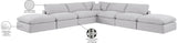 Comfy White Linen Textured Fabric Modular Sectional 187White-Sec7C Meridian Furniture