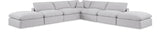 Comfy White Linen Textured Fabric Modular Sectional 187White-Sec7C Meridian Furniture