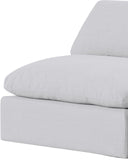 Comfy White Linen Textured Fabric Modular Sectional 187White-Sec7C Meridian Furniture