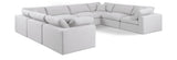 Comfy White Linen Textured Fabric Modular Sectional 187White-Sec8A Meridian Furniture