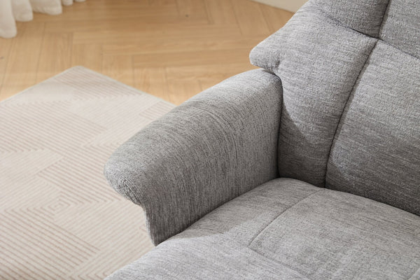 English Elm 069dr-ergonomic Swivel Recliner with Massage Heating Chenille Wingback Lounge Chair Grey W527S00010