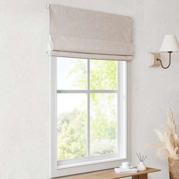 English Elm 1 Cordless Total Blackout Roman Shade 33x64 Inch Polyester Viscose Blend Easy Lift Installation Linen 5.96 L x 9.25 W x 8.07 H B035P319847