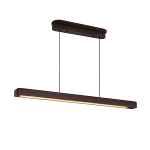 English Elm 39-inch Walnut Wood Led Bar Pendant Dimmable Fixture for Dining and Kitchen Islands W1340P264188