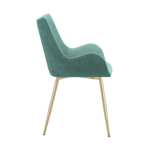 English Elm Avery Mid-century Upholstered Dining Chair with Gold Metal Legs for Modern Interiors B2736P464860