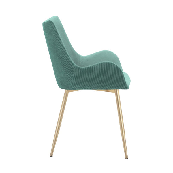 English Elm Avery Mid-century Upholstered Dining Chair with Gold Metal Legs for Modern Interiors B2736P464860