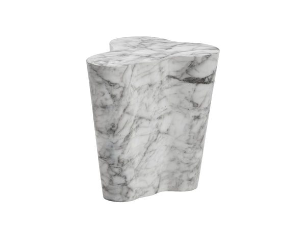 Sunpan Ava End Table - Contemporary Concrete Design with Unique Finish for Stylish Indoor or Outdoor Spaces Marble Look