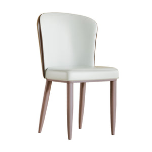 English Elm Modern PU Leather Dining Chairs with Carbon Steel Legs, Water‑Resistant, Stain‑Proof, 4-Pack for Home White W2699P338888