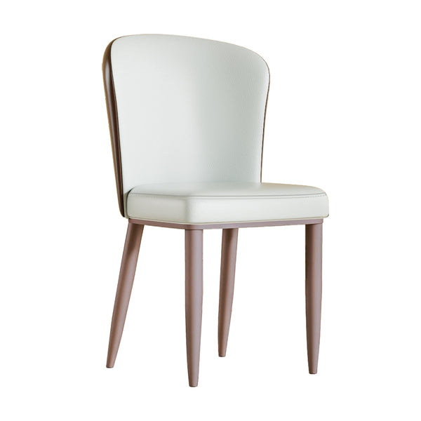 English Elm Modern PU Leather Dining Chairs with Carbon Steel Legs, Water‑Resistant, Stain‑Proof, 4-Pack for Home White W2699P338888