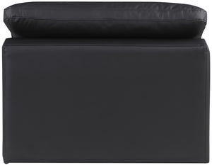 Comfy Black Vegan Leather Modular Armless Chair 188Black-Armless Meridian Furniture