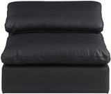 Comfy Black Vegan Leather Modular Armless Chair 188Black-Armless Meridian Furniture