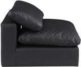 Comfy Black Vegan Leather Modular Armless Chair 188Black-Armless Meridian Furniture