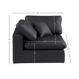 Comfy Black Vegan Leather Modular Corner Chair 188Black-Corner Meridian Furniture