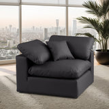 Comfy Black Vegan Leather Modular Corner Chair 188Black-Corner Meridian Furniture