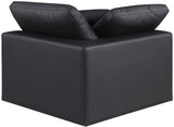 Comfy Black Vegan Leather Modular Corner Chair 188Black-Corner Meridian Furniture