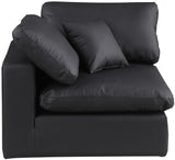 Comfy Black Vegan Leather Modular Corner Chair 188Black-Corner Meridian Furniture