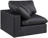 Comfy Black Vegan Leather Modular Corner Chair 188Black-Corner Meridian Furniture